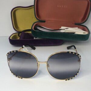 Gucci Oversized Women's Sunglasses Gold/black/grey